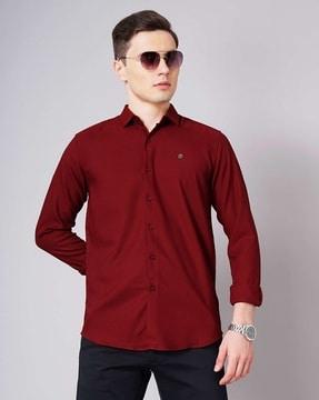 solid slim fit shirt