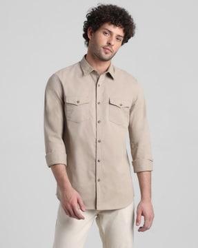 solid slim fit shirt