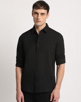 solid slim fit shirt