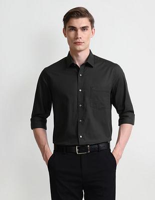 solid slim fit shirt