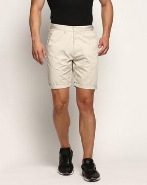 solid slim fit shorts