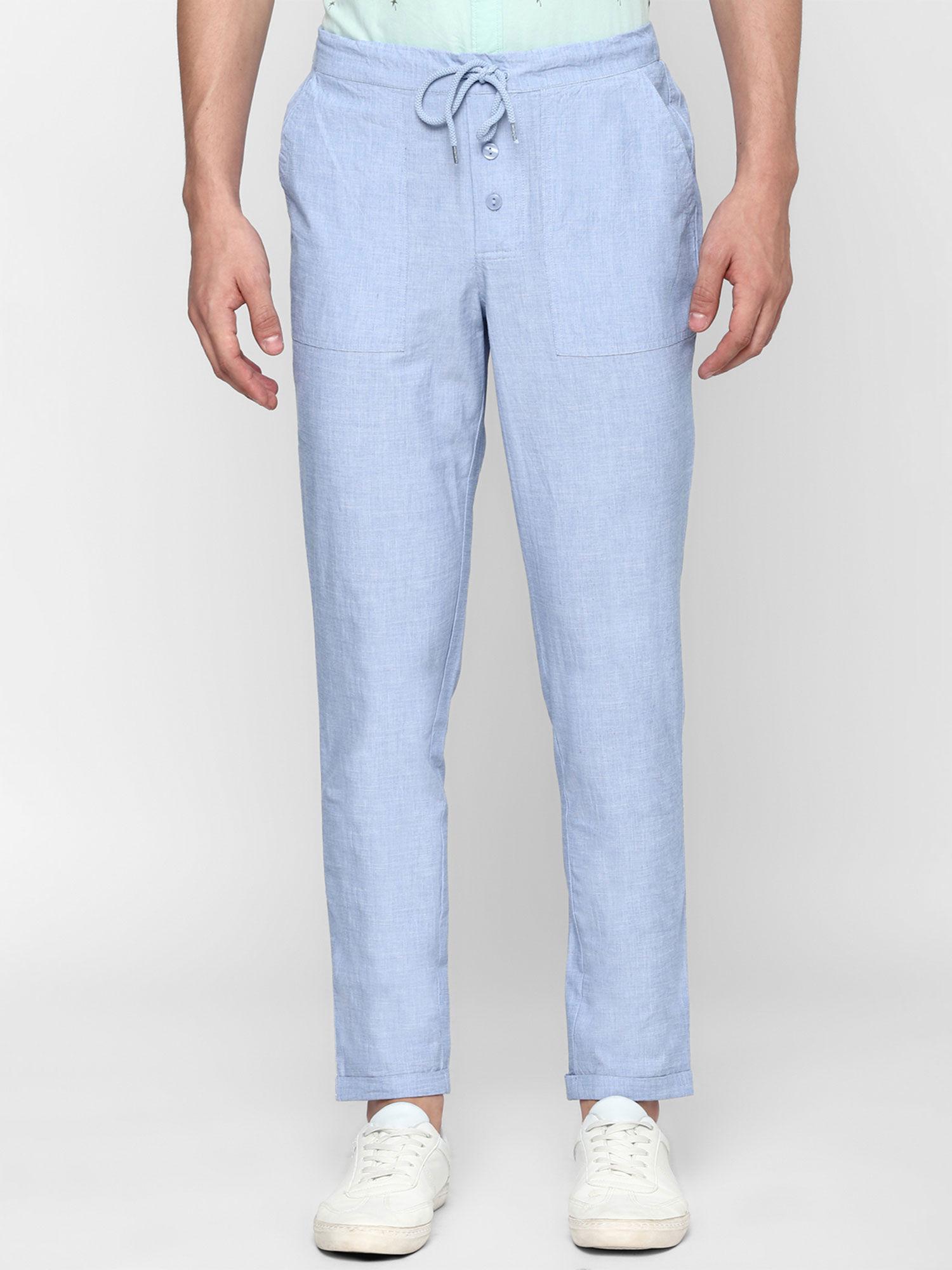 solid slim-fit trousers