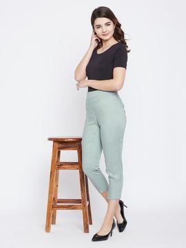 solid slim fit trousers