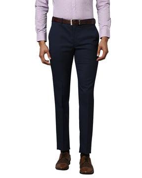 solid slim fit trousers