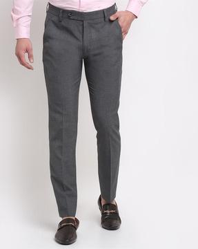 solid slim fit trousers