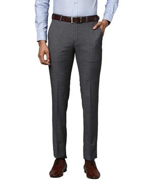 solid slim fit trousers