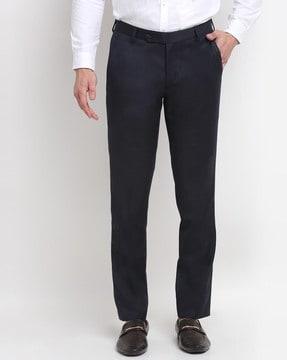 solid slim fit trousers