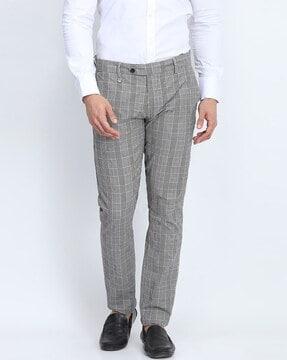 solid slim fit trousers