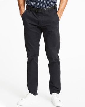 solid slim fit trousers