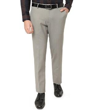 solid slim fit trousers