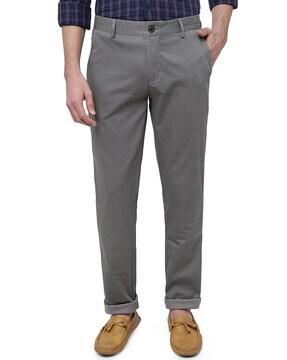 solid slim fit trousers