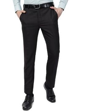 solid slim fit trousers