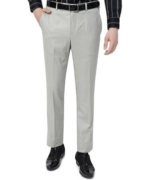 solid slim fit trousers