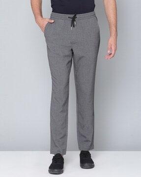 solid slim fit trousers