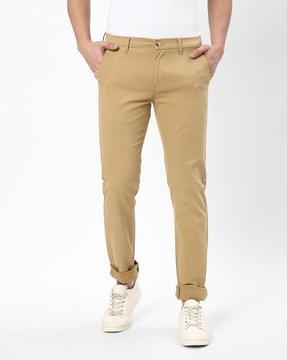 solid slim fit trousers