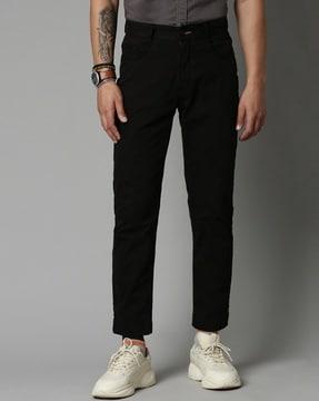 solid slim fit trousers