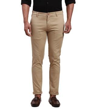 solid slim fit trousers