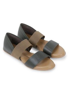 solid slip-on  flat sandals