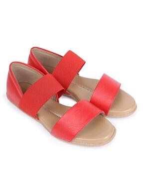 solid slip-on  flat sandals