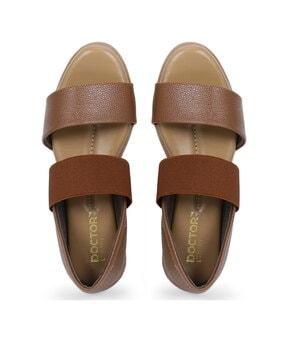 solid slip-on  flat sandals