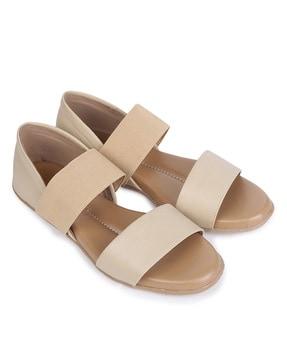 solid slip-on  flat sandals