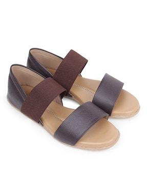 solid slip-on  flat sandals