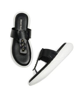 solid slip-on sandals