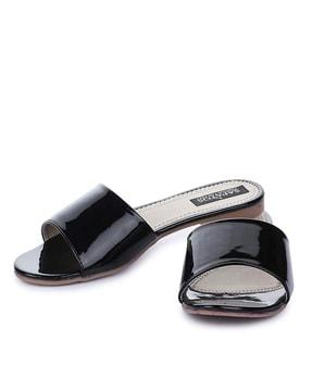 solid slip-on sandals