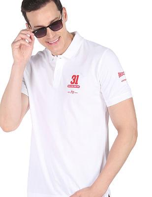 solid sporty polo shirt