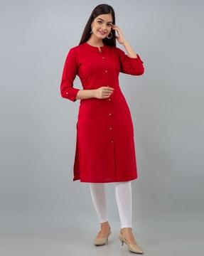 solid straight  fit kurta