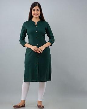 solid straight  fit kurta