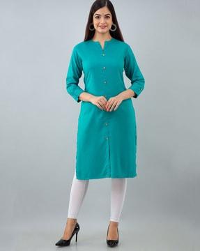 solid straight  fit kurta