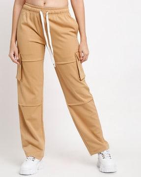 solid straight fit cargo pants