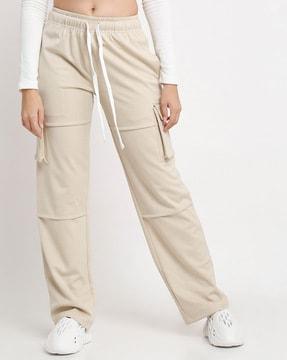 solid straight fit cargo pants