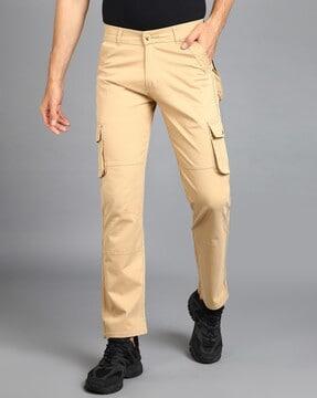 solid straight fit cargo pants