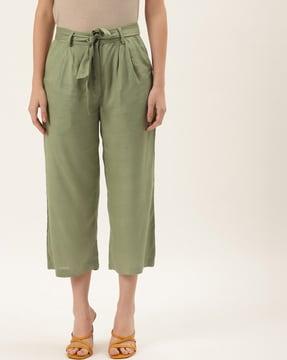 solid straight fit culottes
