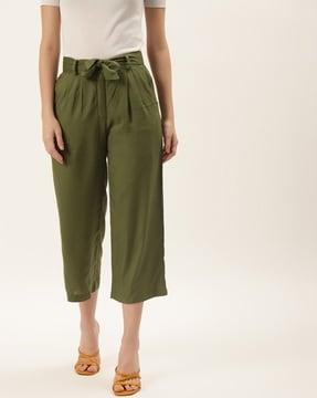 solid straight fit culottes