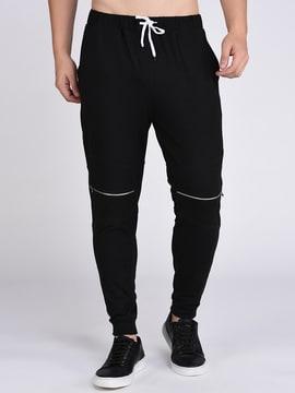 solid straight fit jogger pants
