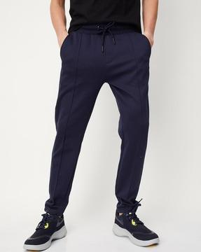 solid straight fit jogger pants