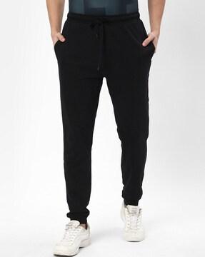 solid straight fit jogger pants