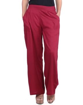 solid straight fit palazzos