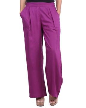 solid straight fit palazzos