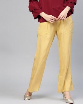 solid straight fit palazzos