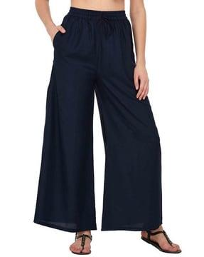 solid straight fit palazzos