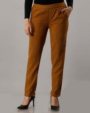 solid straight fit pants
