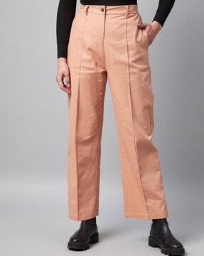 solid straight-fit pants