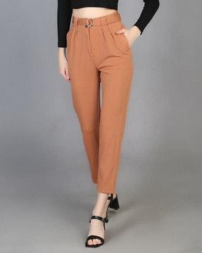 solid straight fit pants