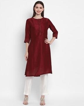 solid straight kurta set