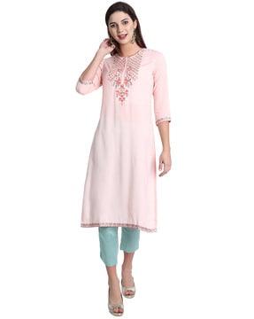 solid straight kurta set