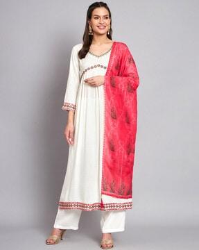 solid straight kurta set